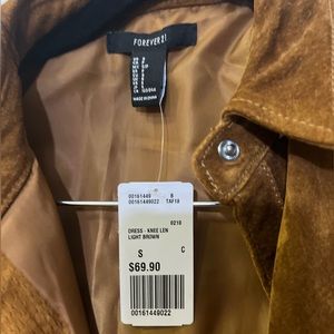 Forever 21 Brown Suede button up T-shirt dress - NWT